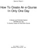 Thumbnail Create Ecourse In One Day