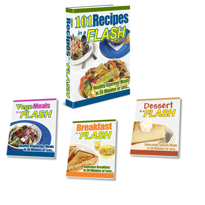 Product picture 101 Recipes in a Flash+ 3 bonuses (PLR) 